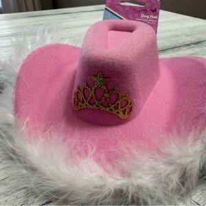 Doggy Parton Pink Dog Hat with Gold Crown